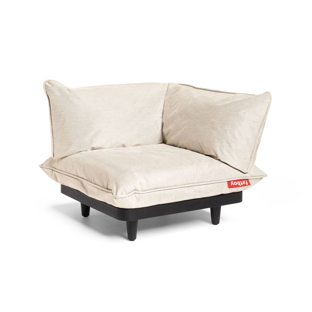 Chauffeuse d\'angle Paletti Corner tissu beige - Fatboy - Sahara - Mousse polyester, Polyéthylène recyclé, Tissu oléfine