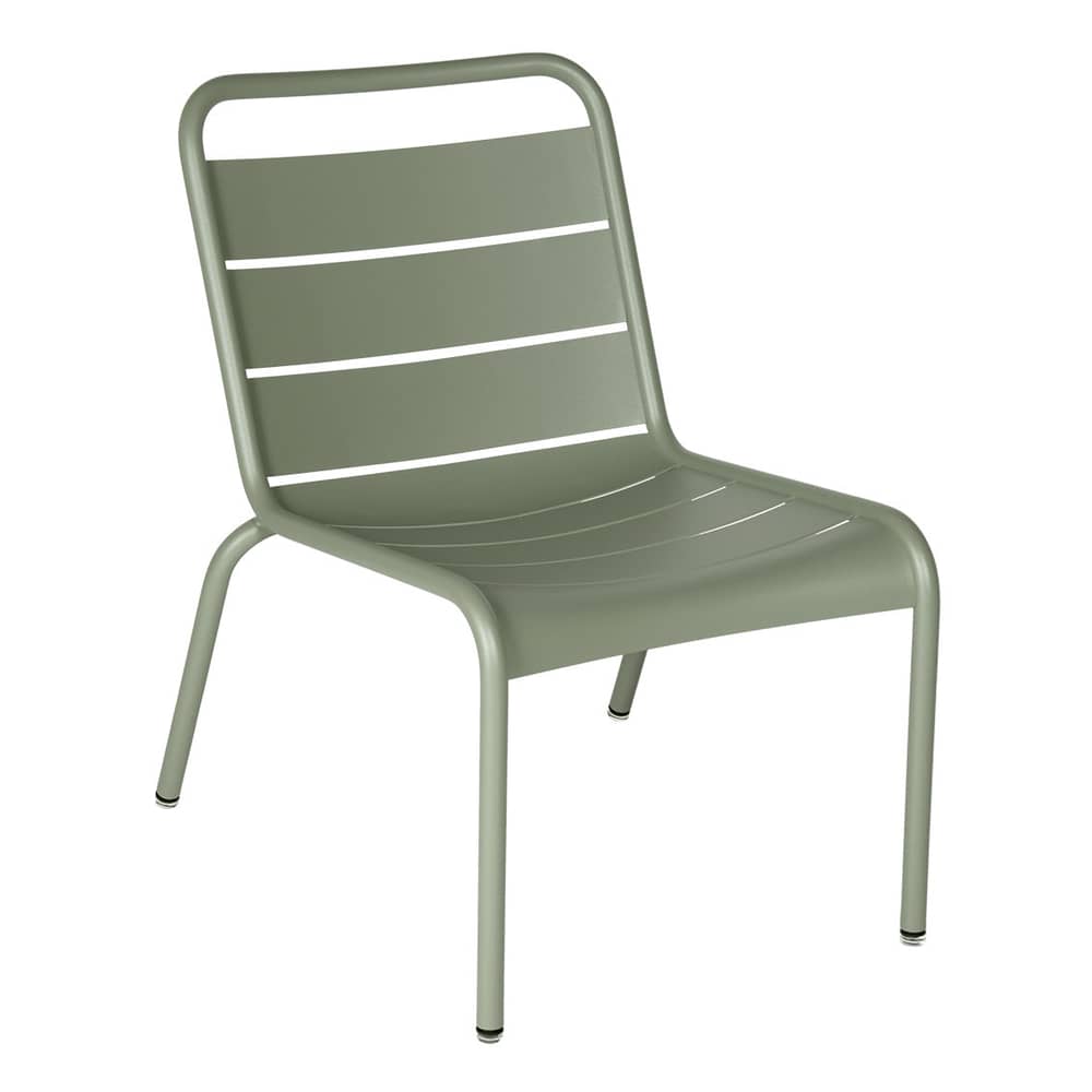 Chaise lounge Luxembourg métal vert / Assise basse - Fermob - Cactus - Aluminium