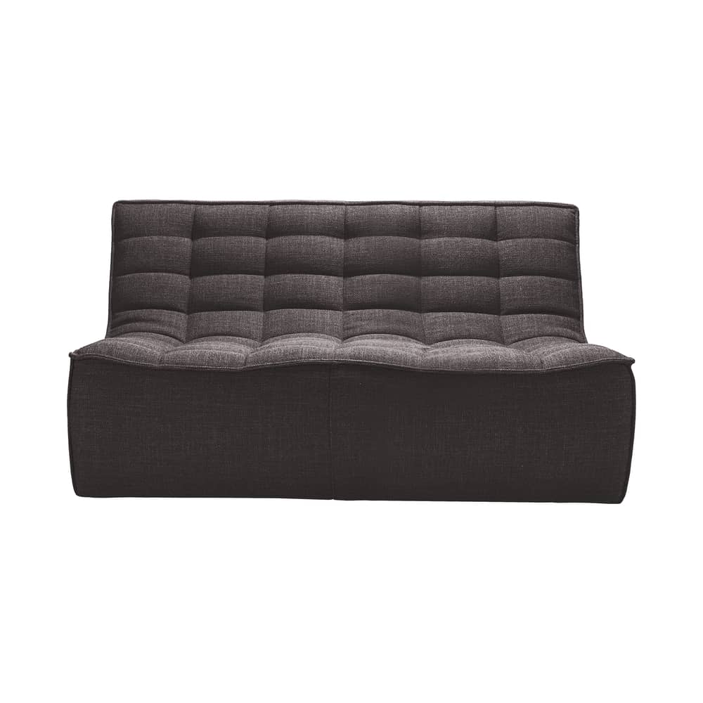 N701 Straight sofa  textile grey / UK version - 2 seater - L 140 cm - Ethnicraft - Dark grey (UK residential flame retardant) - Fabric, High-density PU foam, Wood