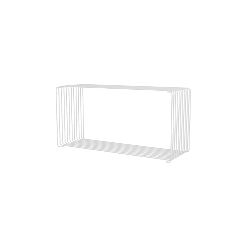Scaffale Panton Wire Extended Rectangle metallo bianco / 70 x H 34,8 x P 25,7 cm - Verner Panton, 1971 - MONTANA - Neve 38 - Filo in acciaio inox laccato