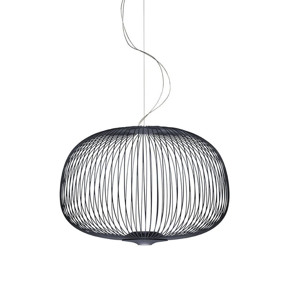 Suspension Spokes 3 My Light   / LED - Bluetooth / Ø 61 x H 42 cm - Foscarini - Graphite - Acier verni, Aluminium verni