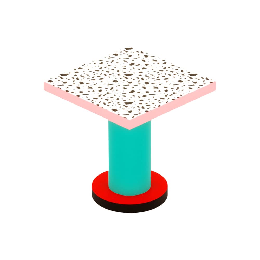 Table carrée Super Lounge Table bois multicolore / 70 x 70 cm - Seletti - Terrazzo - Bois, MDF, Stratifié