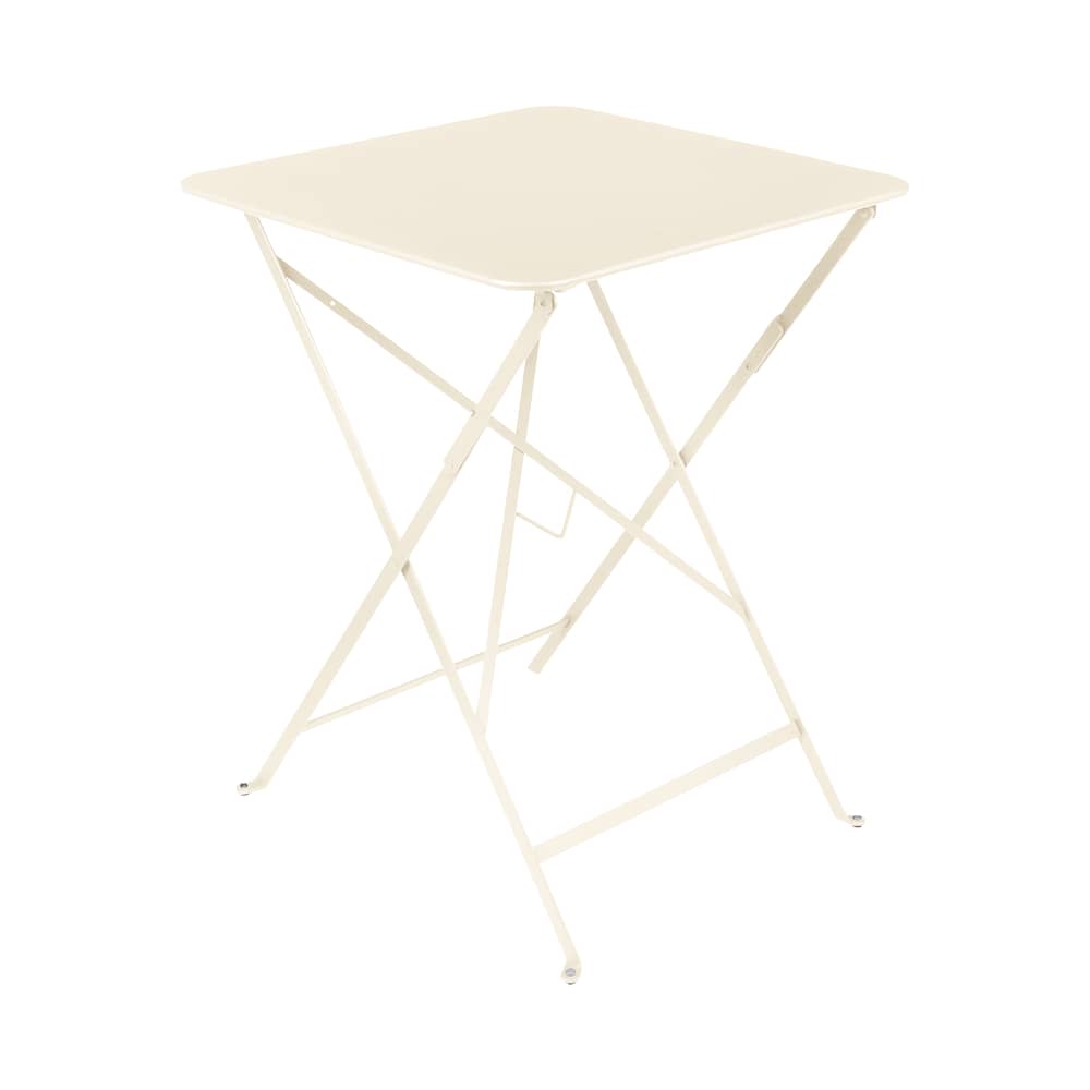 Table pliante Bistro métal beige / 57 x 57 cm - 2 personnes - Fermob - Beige latte - Acier laqué