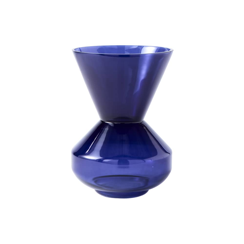 Vase Thick neck verre bleu / Ø 27,5 x H 40 cm - Pols Potten - Bleu - Verre