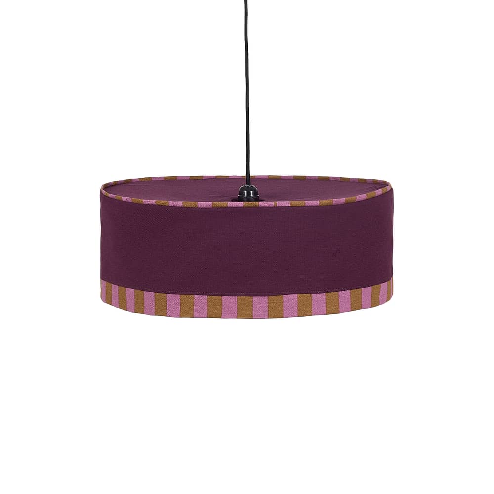 Abat-jour Paul tissu violet / Ø 50 x H 18 cm - NOBODINOZ - Prune - Coton