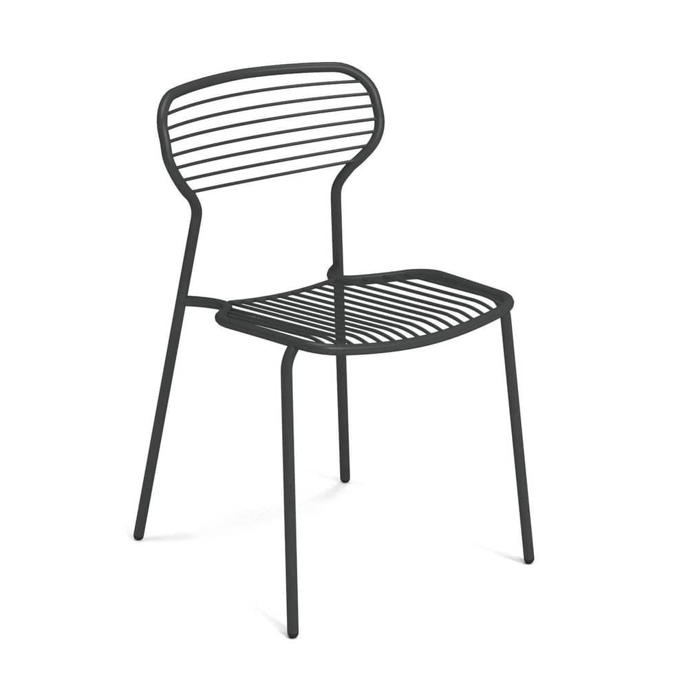 Chaise empilable Apero métal - Emu - Fer ancien - Acier verni