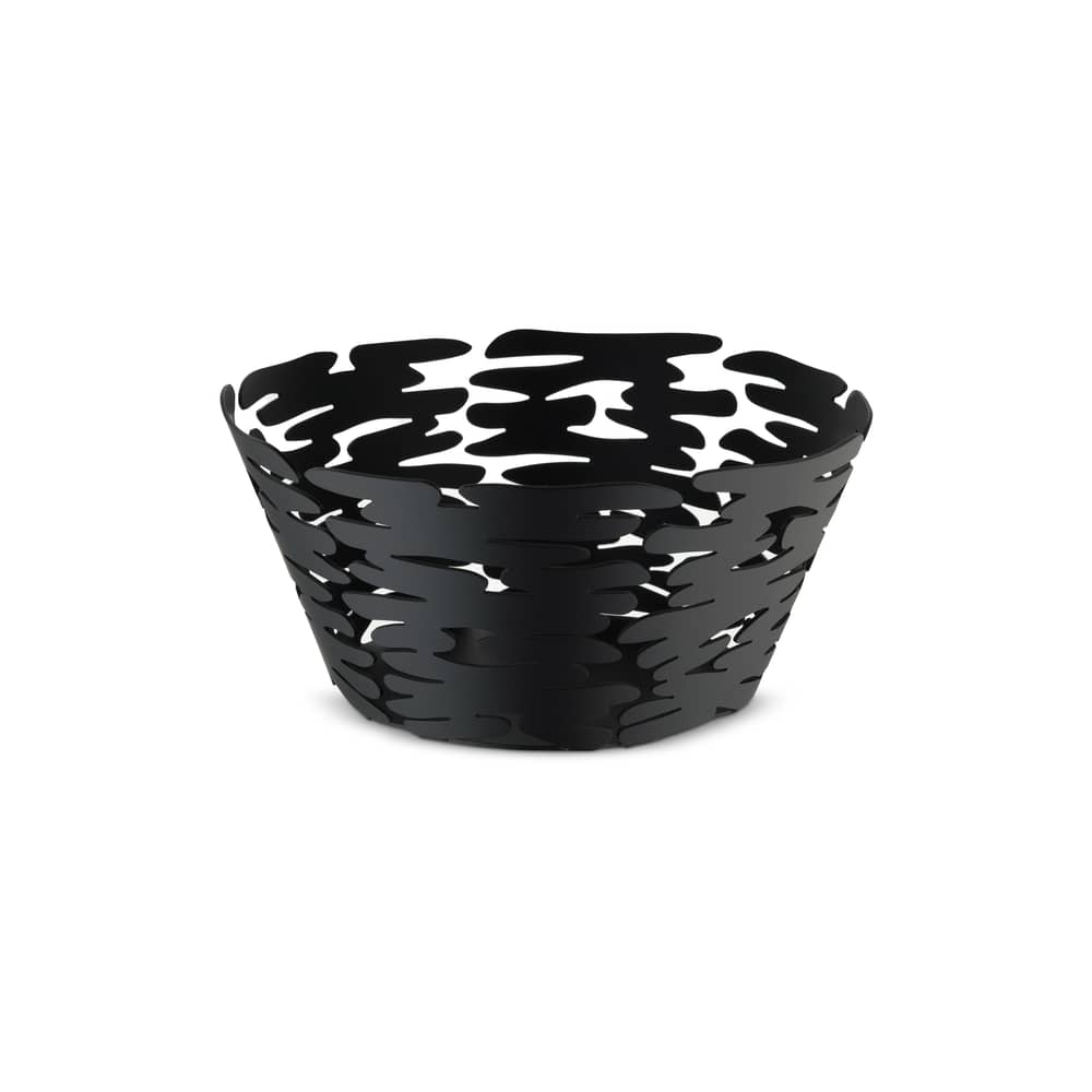 Corbeille Barket métal noir / Ø 21 cm - Alessi - Noir - Acier verni