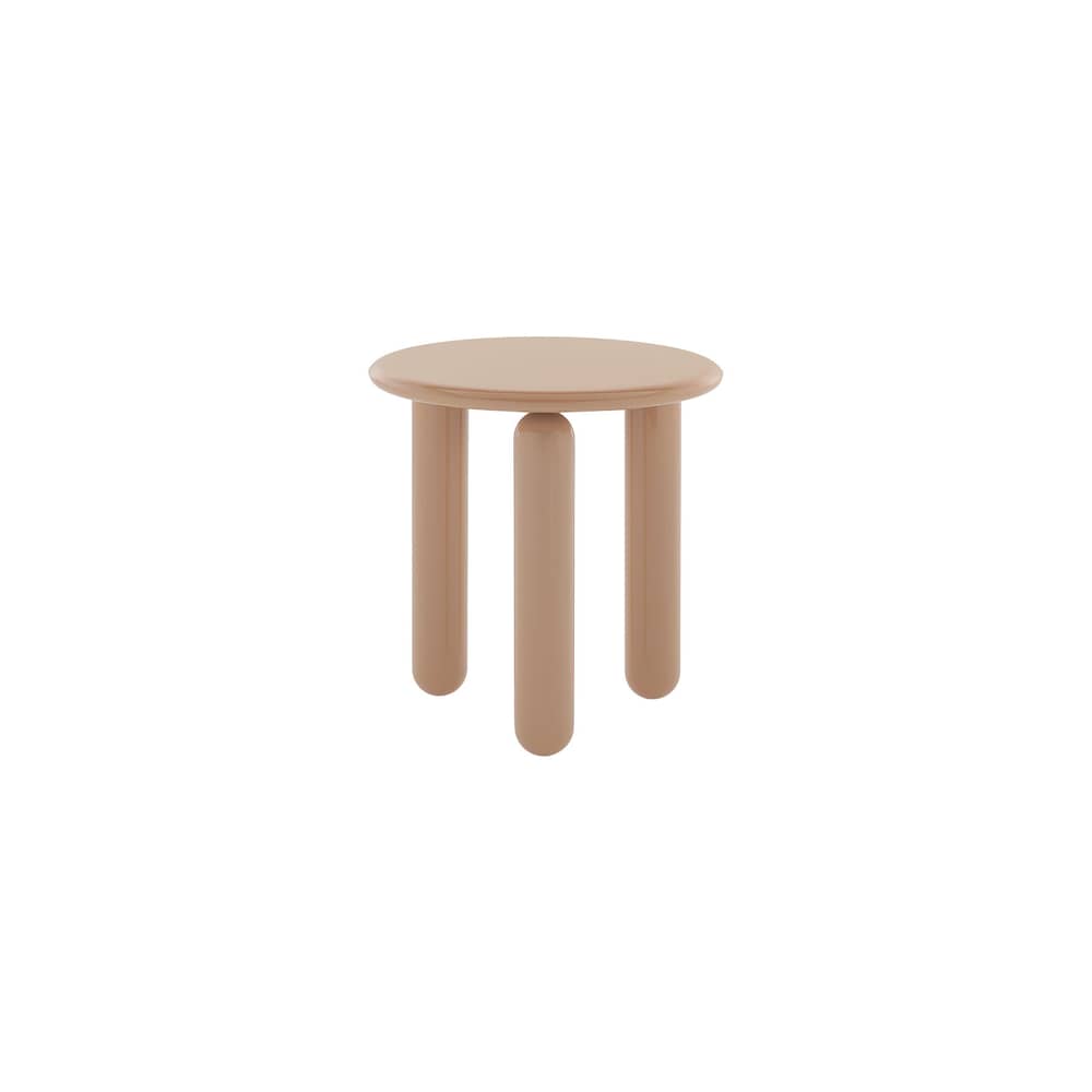 Couchtisch Undique Mas holz beige / Ø 48 x H 51 cm - Patricia Urquiola, 2023 - Kartell - Beige, gepudert - lackierte Buche, lackierte Holzfaserplatte