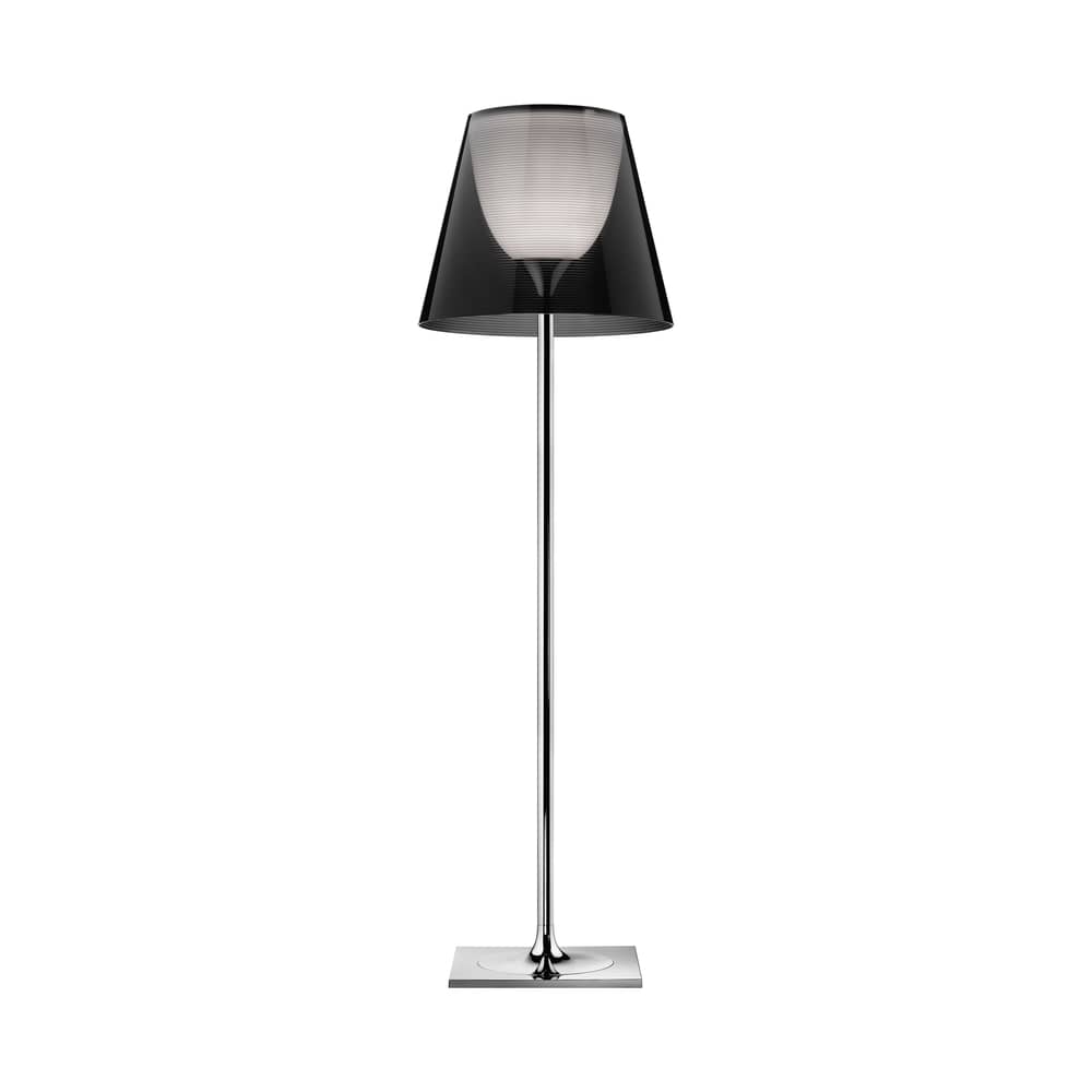 Lampadaire K Tribe F2   / H 162 cm - Flos - PMMA - Fumé - Aluminium poli, PMMA, Polycarbonate