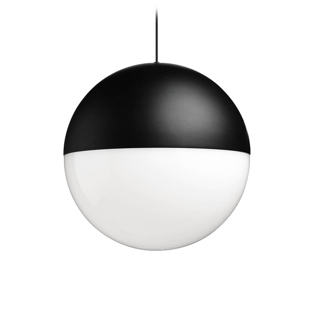 String Light Sphere Pendant metal black LED / Cable 12 Metres - Without Electrical cable Unit - Flos - Sphere / Black - Fabric, Painted aluminium, Polycarbonate