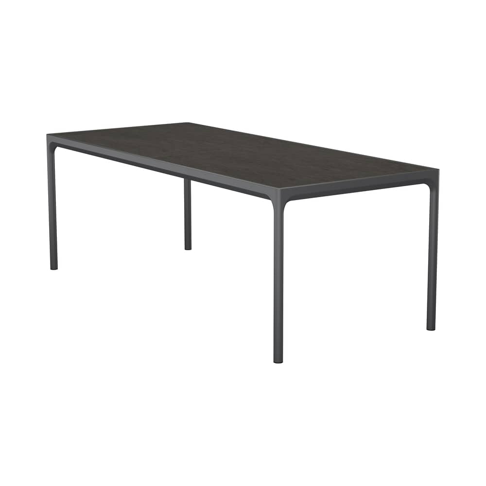 Table rectangulaire Four Ceramic céramique noir / 210 x 90 cm - Houe - Graphite - Aluminium thermolaqué, Céramique