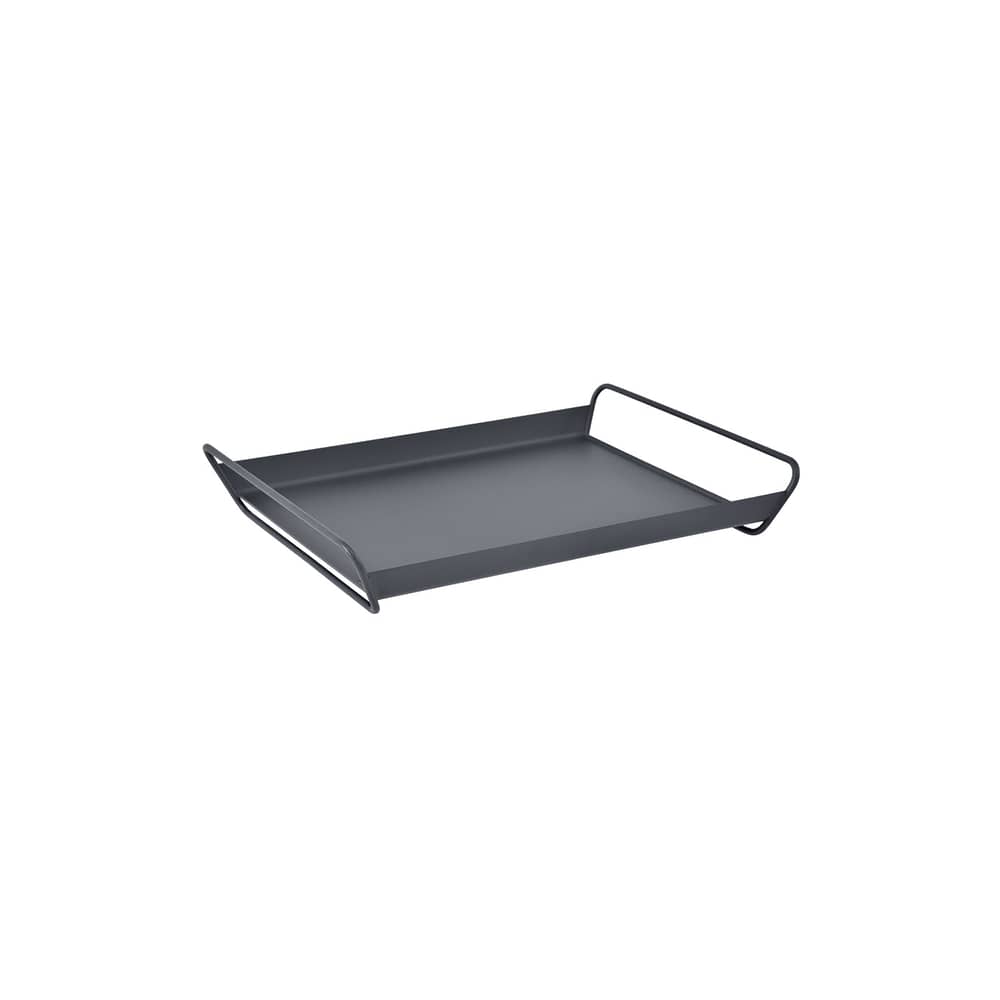 Tablett Alto metall schwarz / Stahl - 53 x H 38,5 cm - Fermob - Anthrazit - Stahl, verzinkt
