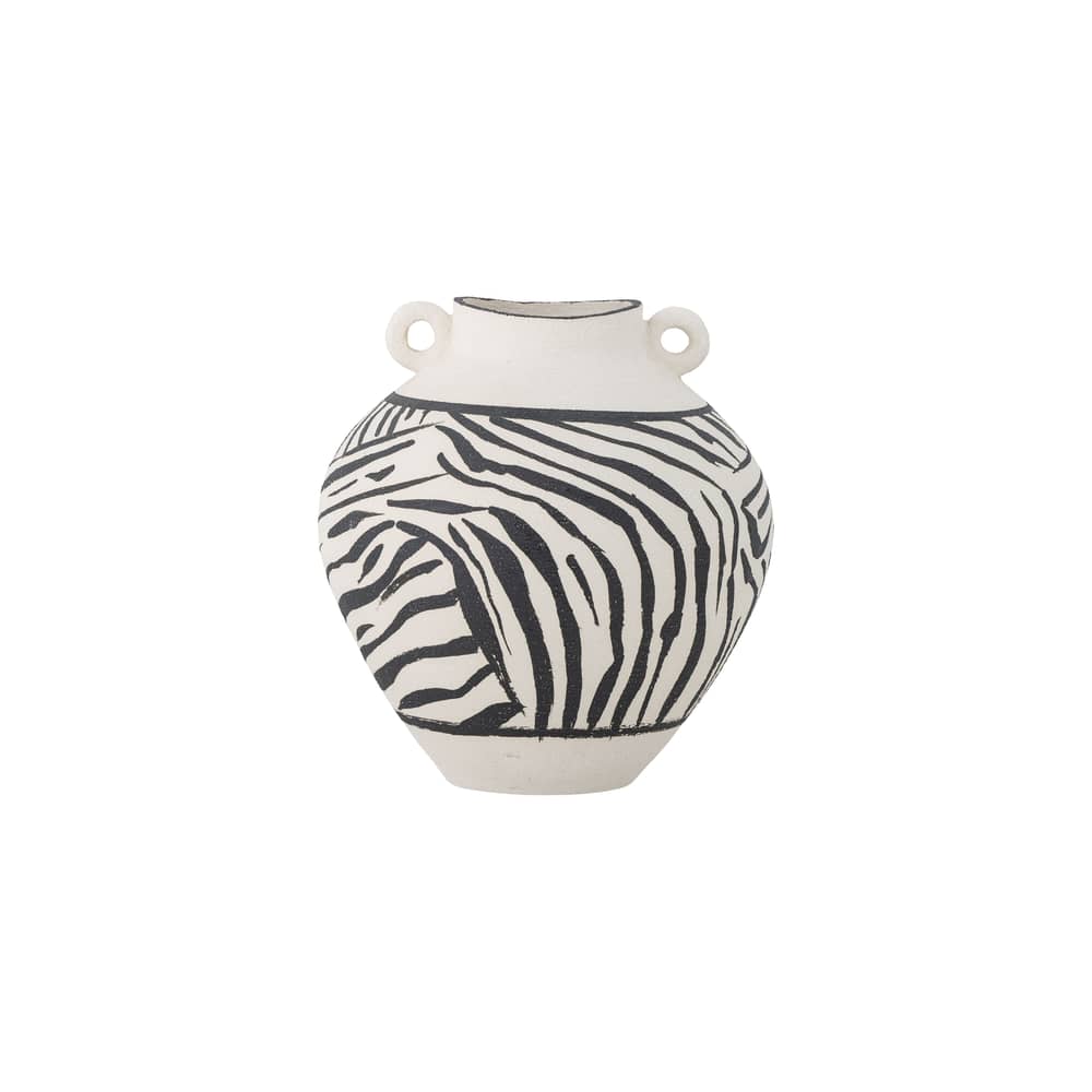 Vase Togo / Ø 25 x H 26 cm - Bloomingville - Noir & blanc - Grès