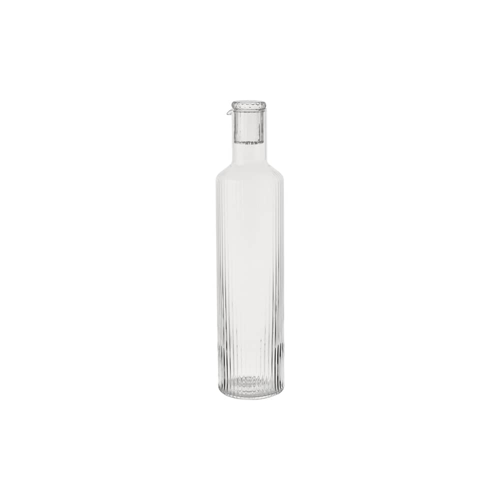 Ripple Oil bottle glass transparent / 30 cl - Ferm Living - Transparent - Mouth blown glass