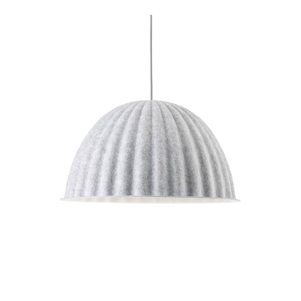Schalldämpfende Hängelampe Under The Bell Small textil weiß / Filz - Ø 55 cm - Muuto - Hellgrau (schwarz-weiß meliert) - Recycelter PET-Filz