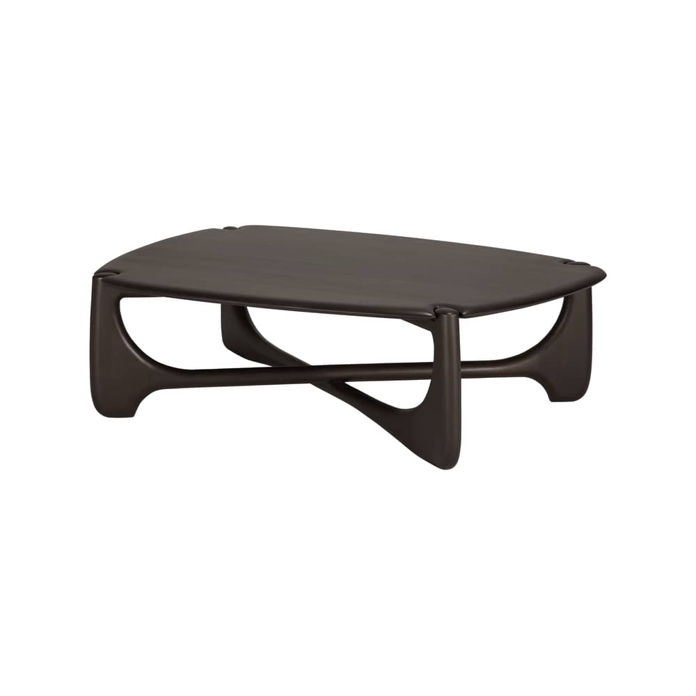 Table basse PI bois marron / 134 x 97 x H 41 cm - Ethnicraft - Acajou brun foncé - Acajou massif teinté