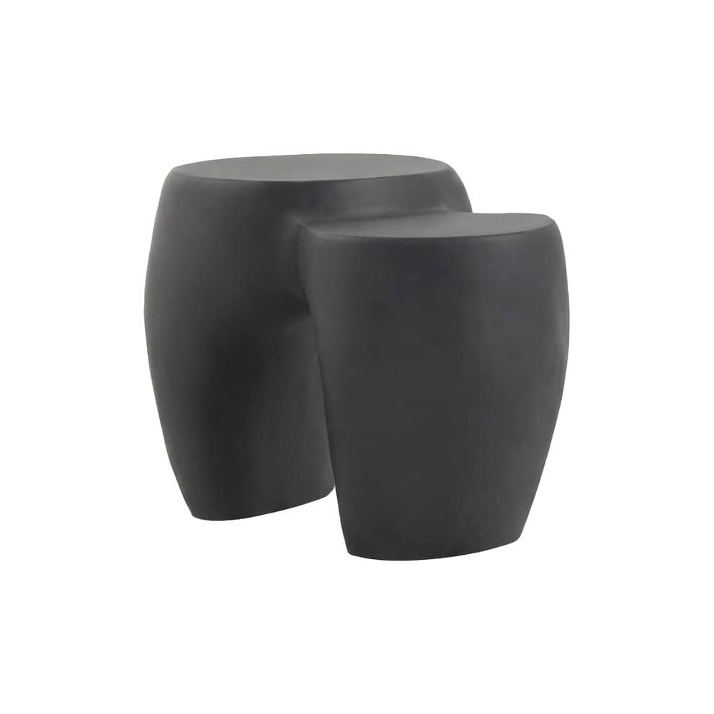 Table d\'appoint Dune Small céramique gris / 60 x 43.5 x H 45 cm - Mogg - Anthracite - Grès