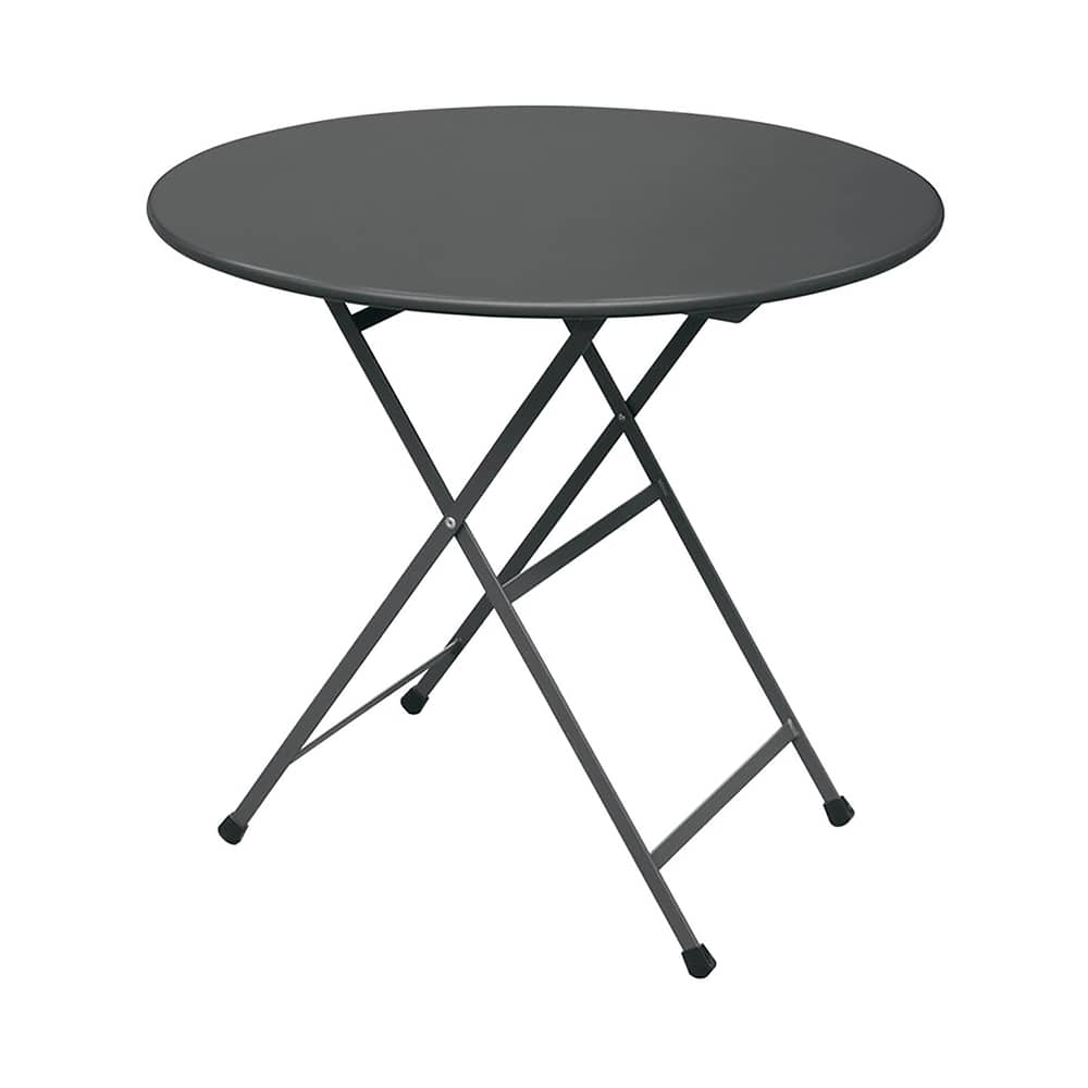 Tavolo pieghevole Arc en Ciel / Ø 80 cm - Emu - Grigio - Acciaio inossidabile verniciato