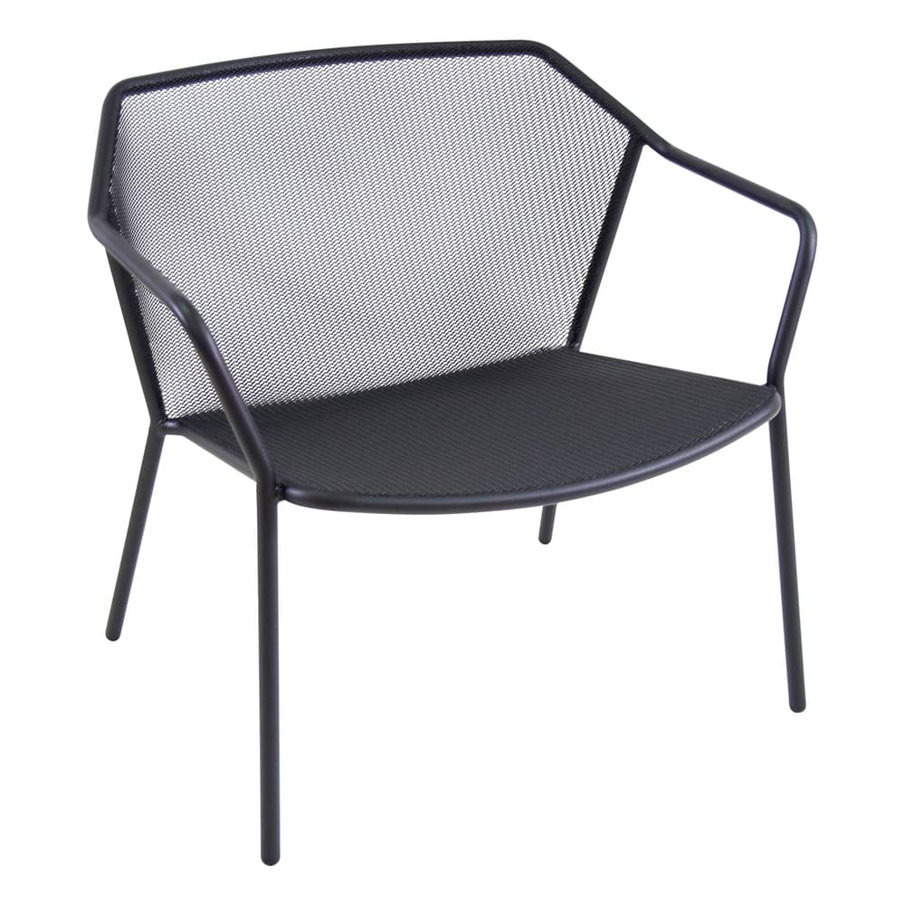 Lounge Sessel Darwin metall / Metall - Emu - Eisen (dunkel) - gefirnister Stahl