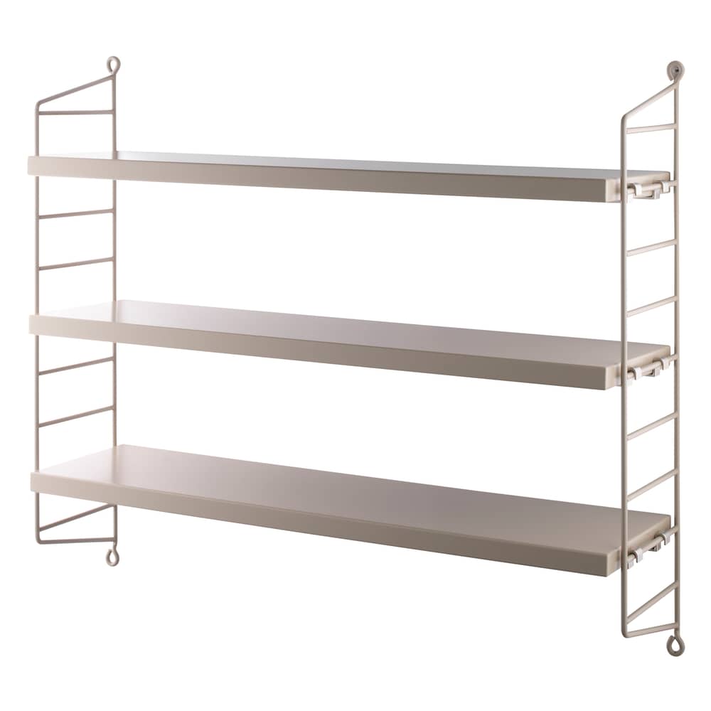 Etagère String® Pocket / L 60 x H 50 cm - Réédition 1949 - String Furniture - Beige - Acier laqué, MDF peint