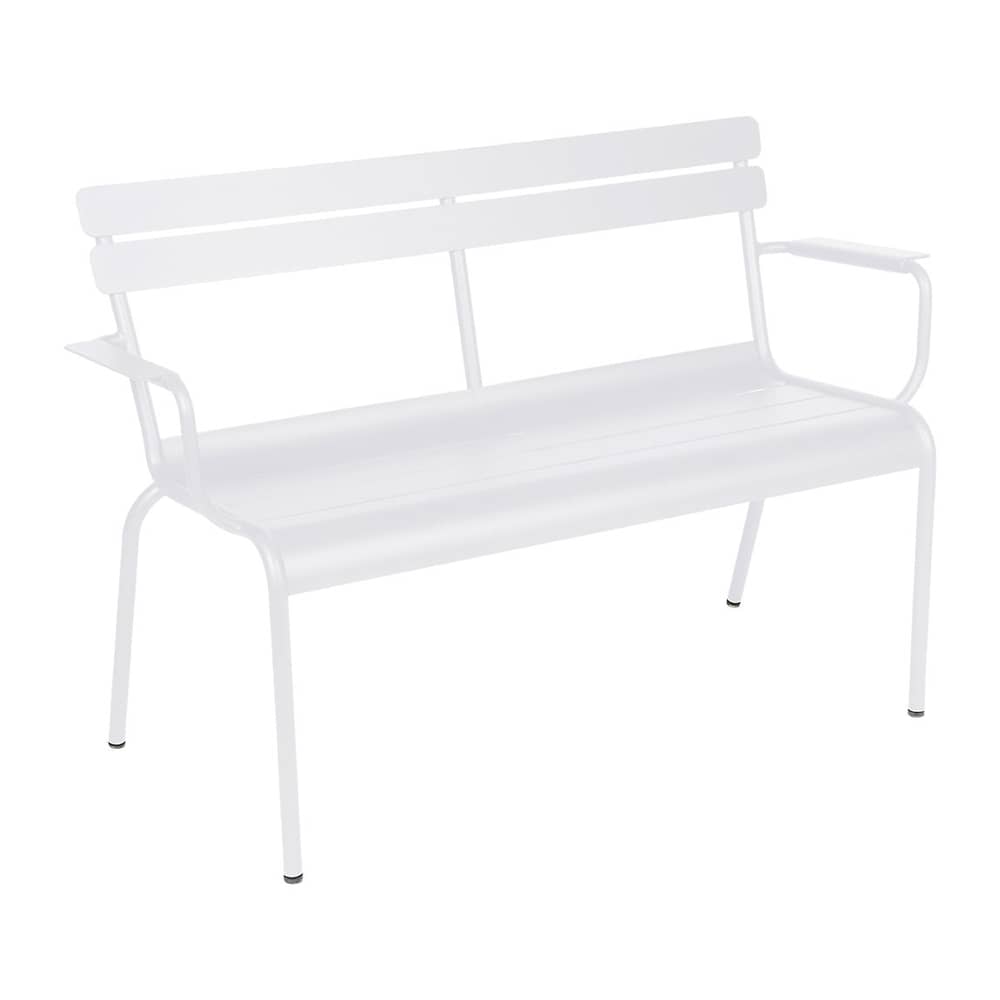 Panca con schienale Luxembourg metallo bianco / 2 Posti - L 131 cm - Fermob - cotone bianco - Alluminio