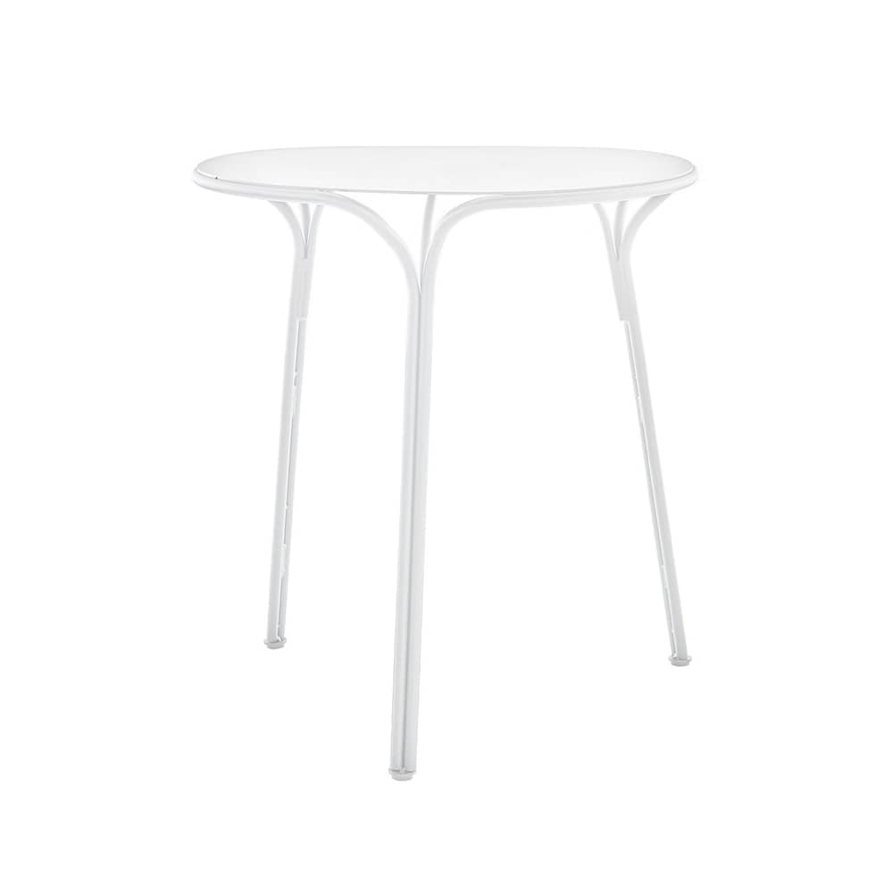 HiRay Round table metal white / Metal - Ø 60 cm - Kartell - White - Painted galvanized steel