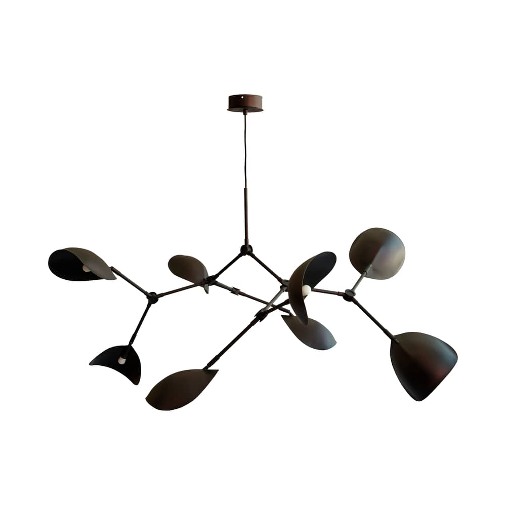 Sospensione Stingray metallo marmo argento nero / Articolato - 152 x 121 cm - 101 COPENHAGEN - Nero bruciato - Alluminio