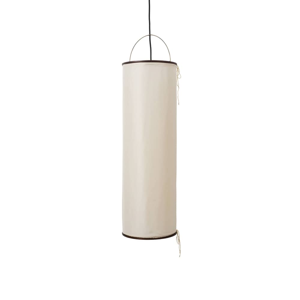 Suspension Silk Lantern beige / Soie naturelle - H 70 cm - Gubi - Beige - Placage de bois, Soie naturelle