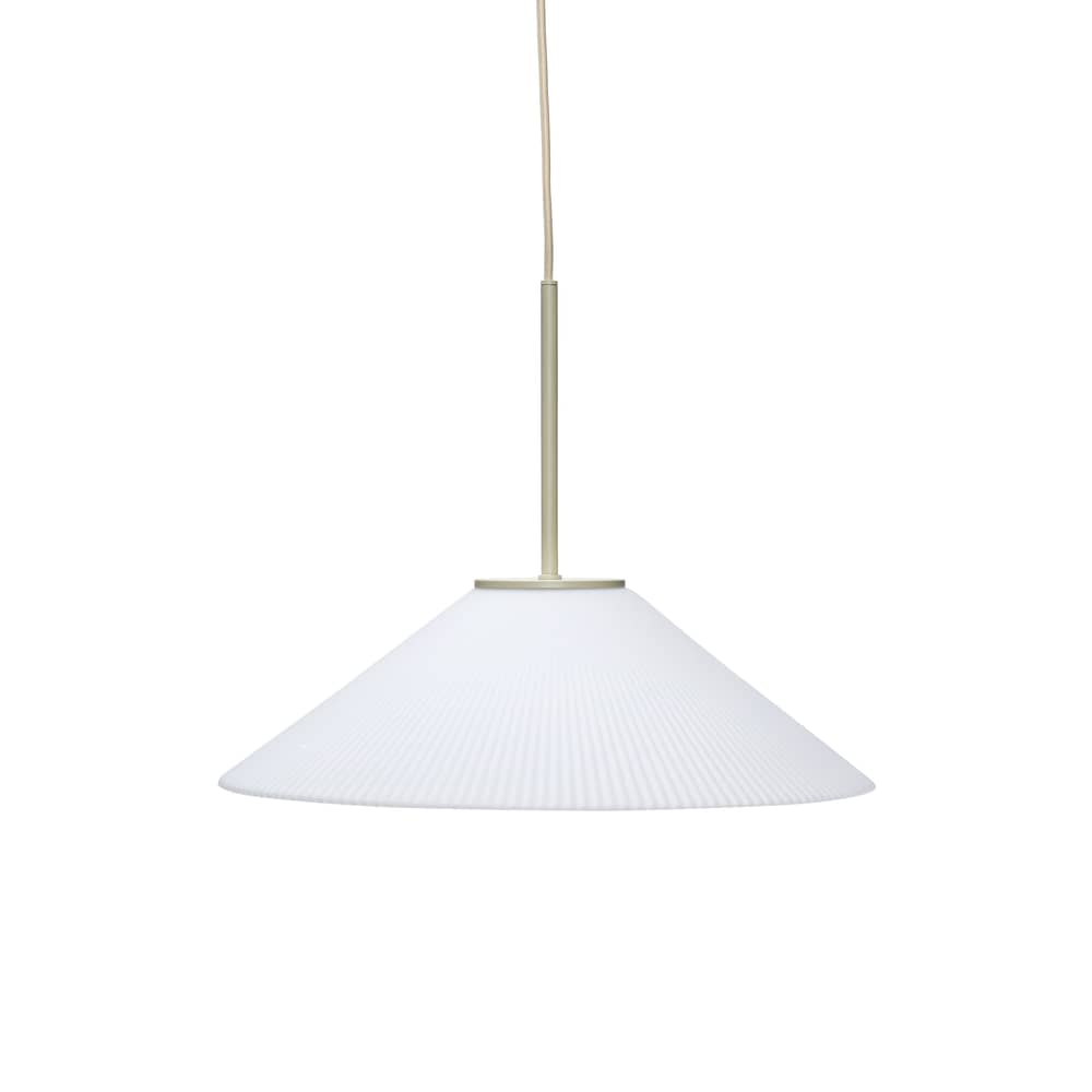 Suspension Solid verre blanc / Ø 44 cm - HÜBSCH - Blanc / Sable - Fer, Verre