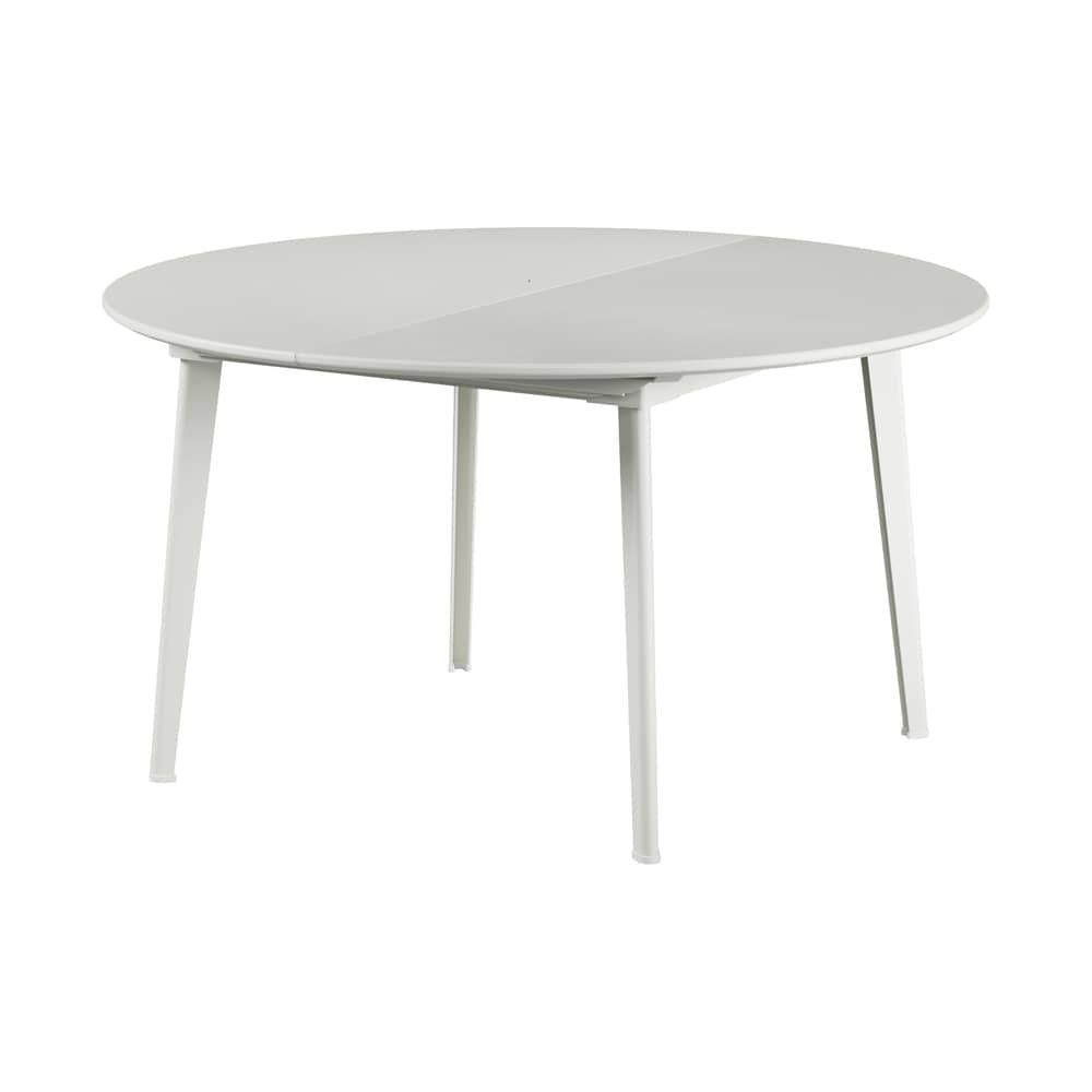 Table ronde Plus4 métal blanc / L 138-198 cm - 6 à 10 personnes - Emu - Blanc mat - Acier verni