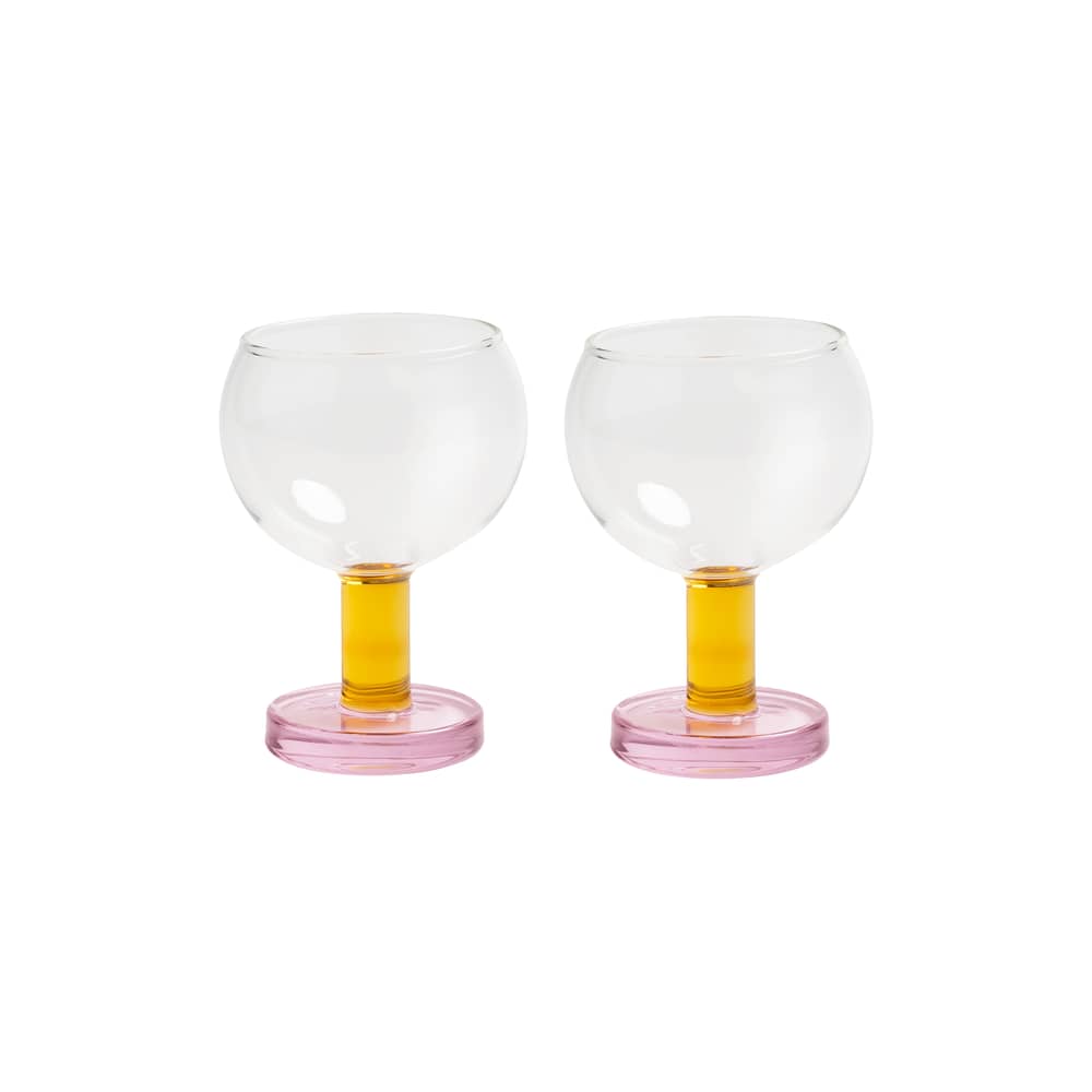 Set de 2 verres à vin Cantine - & klevering - Rose - Verre borosilicaté
