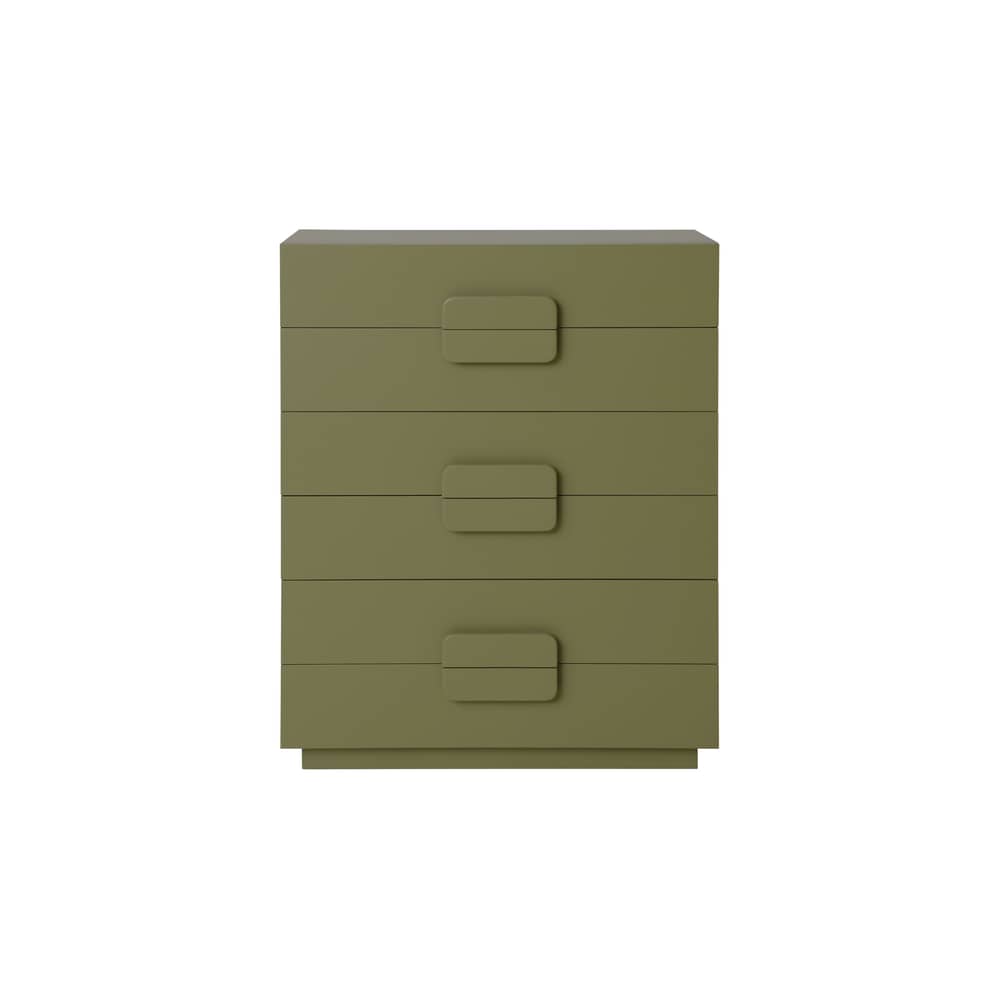 Comò Spacious legno verde / L 80 x P 40,5 x H 98 cm - HK LIVING - Verde cachi - Legno laccato