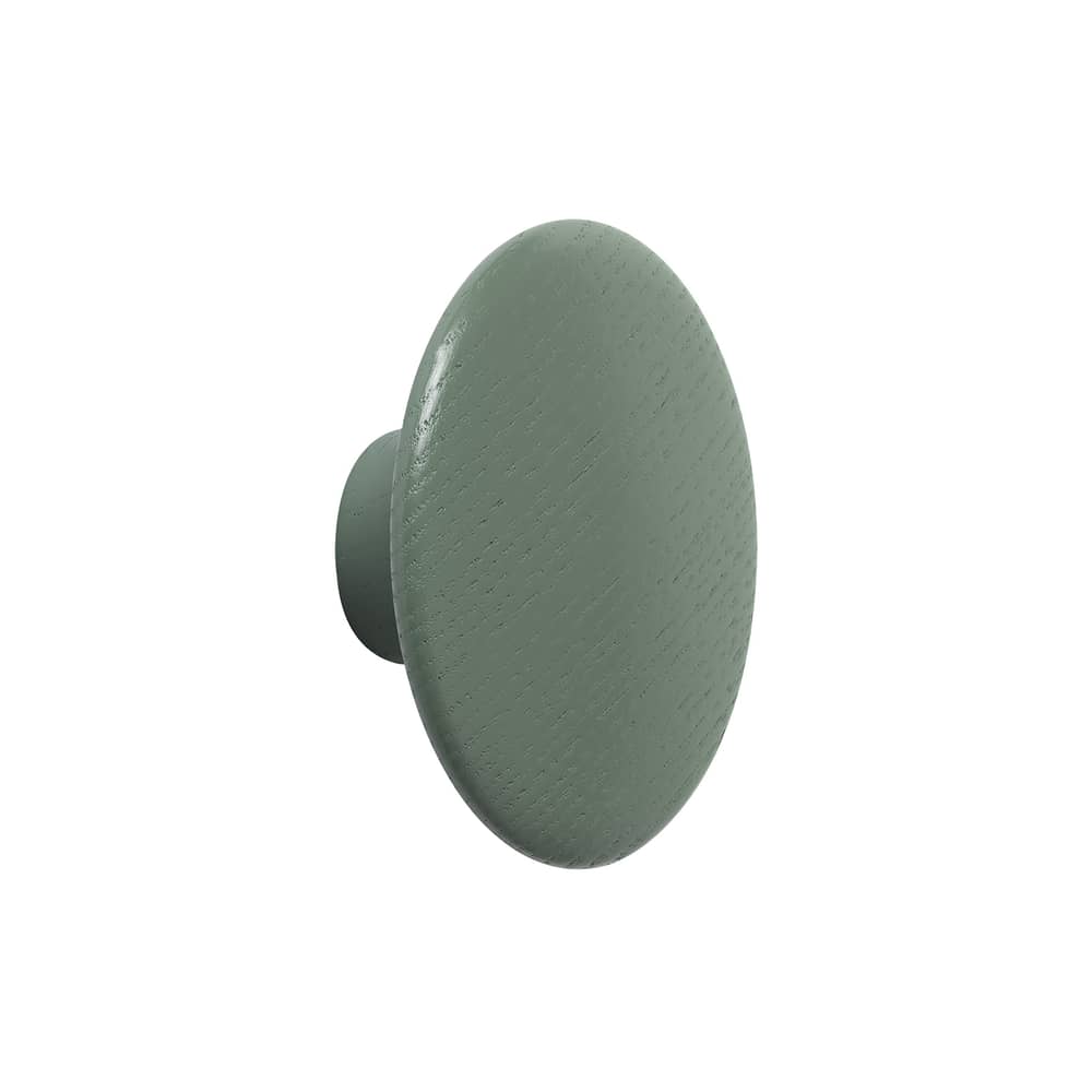 Patère The Dots Wood XS / Bois - Ø  6,5 cm - Muuto - Vert ancien - Frêne teinté
