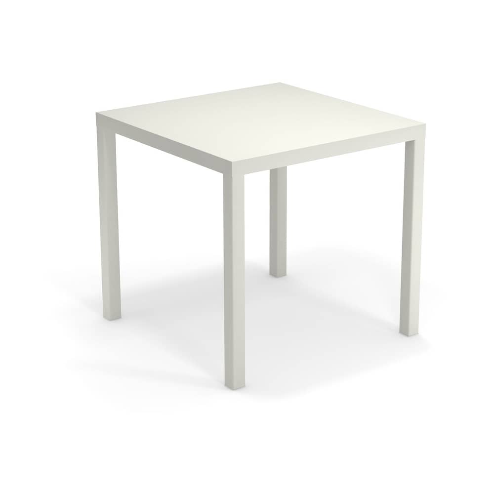 Table carrée Nova métal blanc / 80 x 80 cm - Emu - Blanc - Acier verni