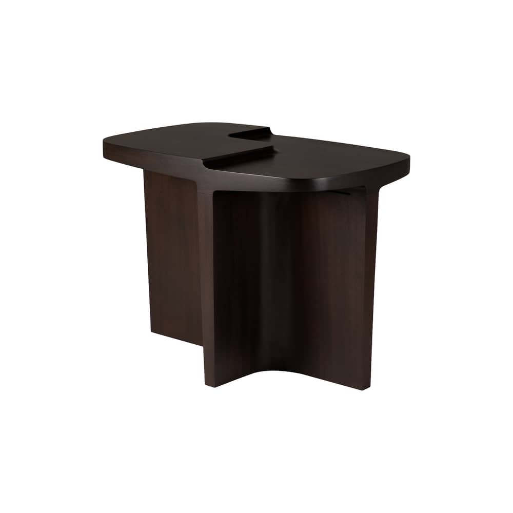 Table d\'appoint Brutalist bois marron / 60 x 40 x H 45 cm - Ethnicraft - Acajou brun rose - Acajou massif teinté