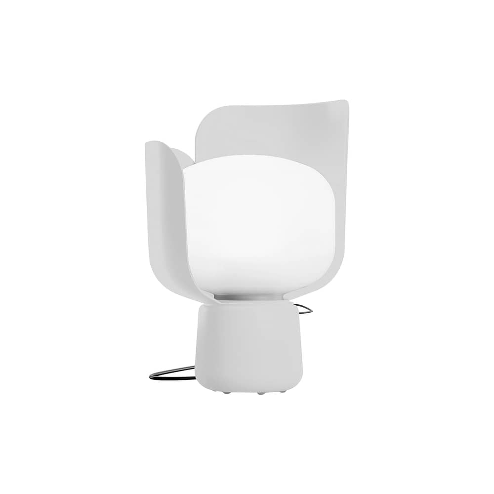 Blom Table lamp metal plastic material white H 24 cm - Fontana Arte - White - Lacquered aluminium, Polycarbonate
