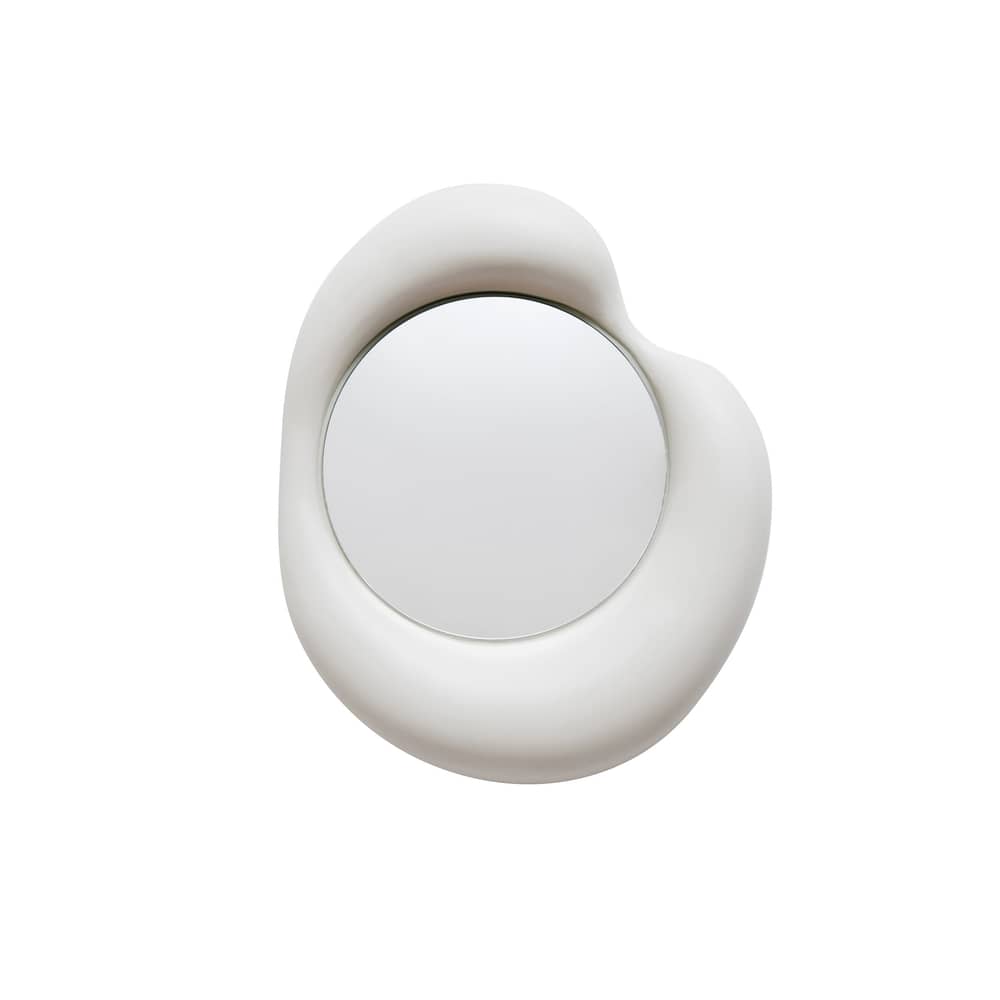 Ingres - Auguste Wall mirror ceramic white / W 44 x H 52.5 cm - Moustache - White - Glass, Glazed ceramic