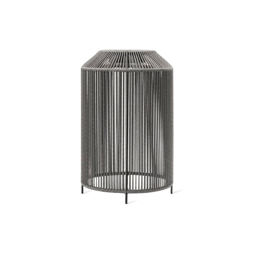 Lampe solaire d\'extérieur Mora LED / Recharge solaire ou secteur - Ø 40 x H 61 cm / Corde polypropylène - Vincent Sheppard - Gris Fossile - Acier, Corde polypropylène
