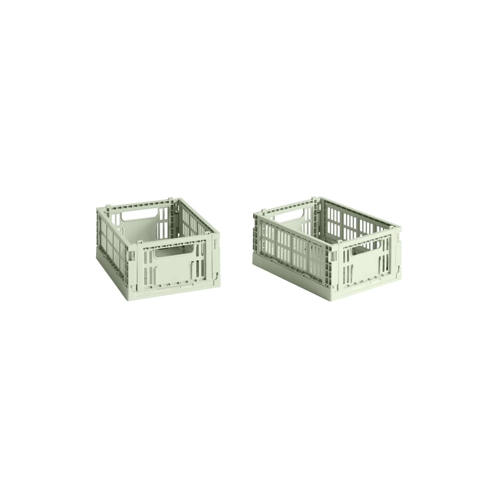 Lot de 2 paniers Colour Crate MINI plastique vert / 17 x 13 cm - Recyclé - Hay - Menthe - Polypropylène recyclé
