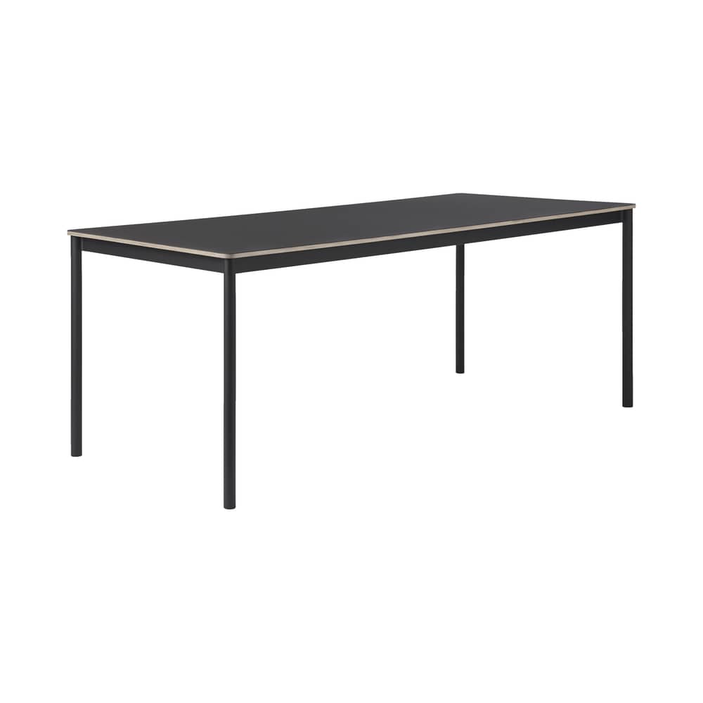 Tavolo rettangolare Base legno nero /190 x 85 cm - Muuto - Nero - alluminio estruso, Compensato, Stratificato