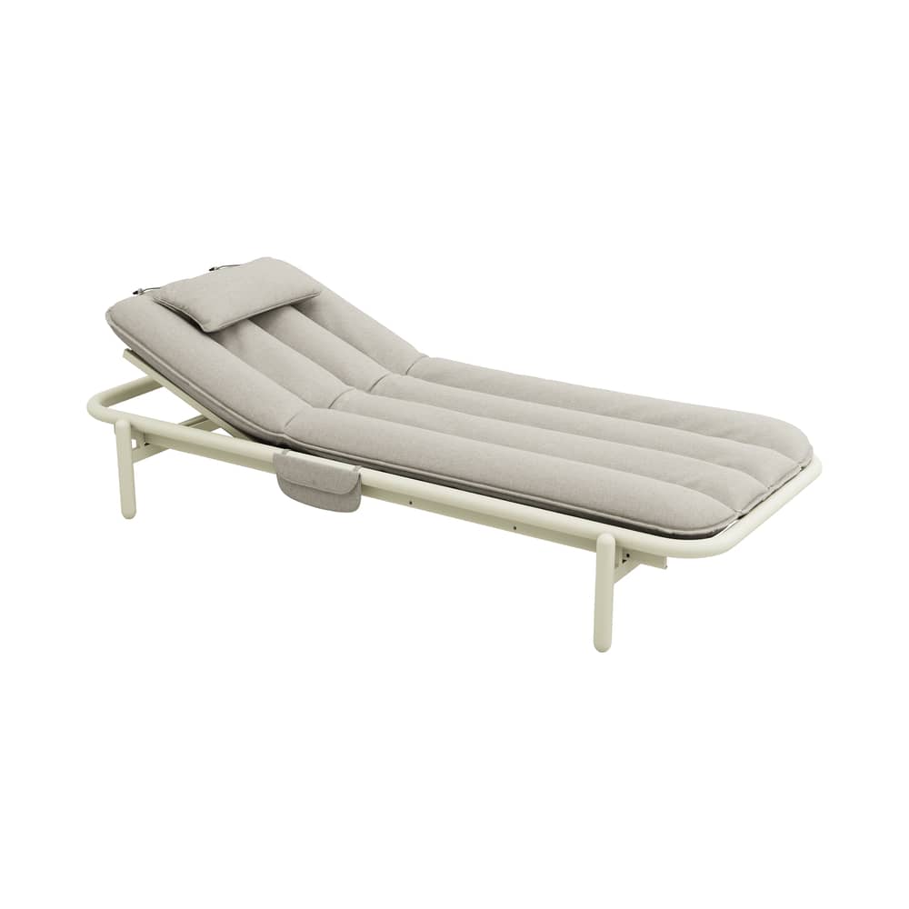Transat inclinable Sunbun / Matelas inclus - Fatboy - Structure Desert / Coussin Mist - Aluminium thermolaqué, Mousse, Tissu oléfine, Toile