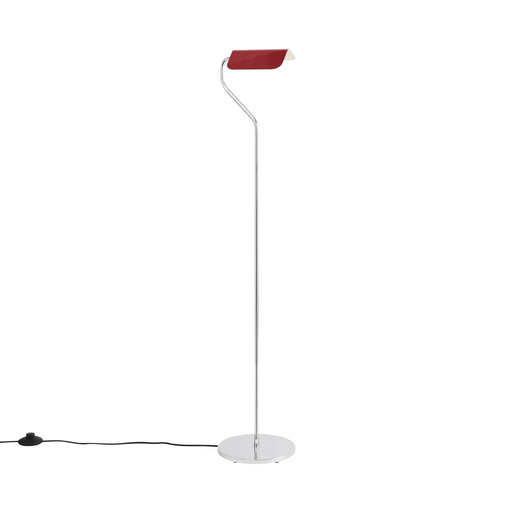 Apex Floor lamp metal red / Adjustable small reading lamp - H 110 cm - Hay - Burgundy - Chromed steel, Painted steel