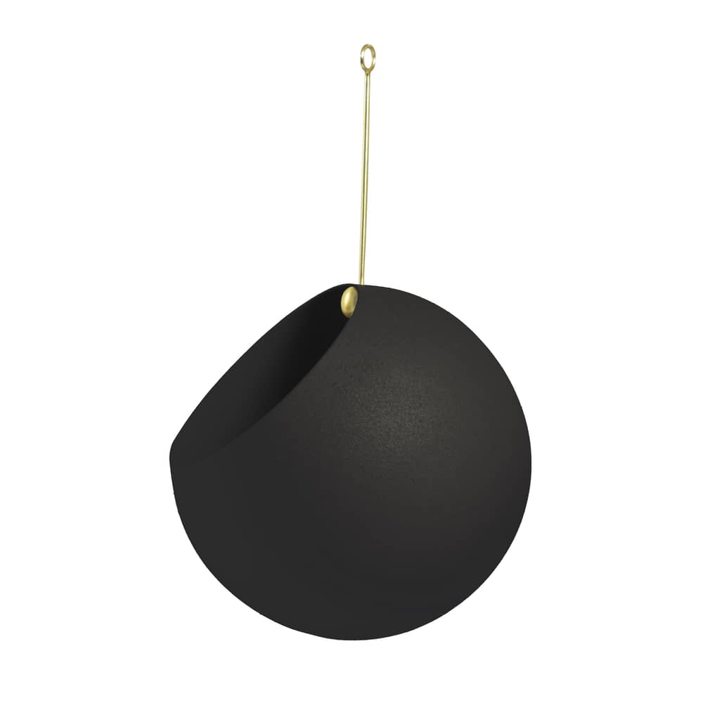 Blumenampel Globe Small metall schwarz / Ø 17 cm - Metall - AYTM - Schwarz - Eisen