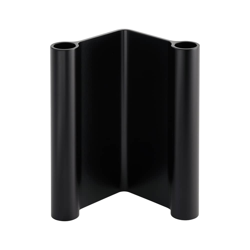 Pair Candelabra metal black / H 18 cm - Muuto - Black & White - Anodized aluminium