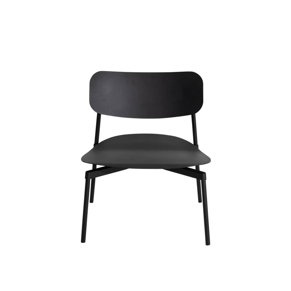 Fauteuil bas empilable Fromme métal noir / Aluminium - Petite Friture - Noir - Aluminium