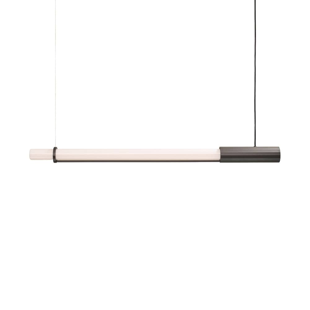 Pendelleuchte In Fine LED glas grau / L 105 cm - DCW éditions - Dunkelgrau - Aluminium, Glas