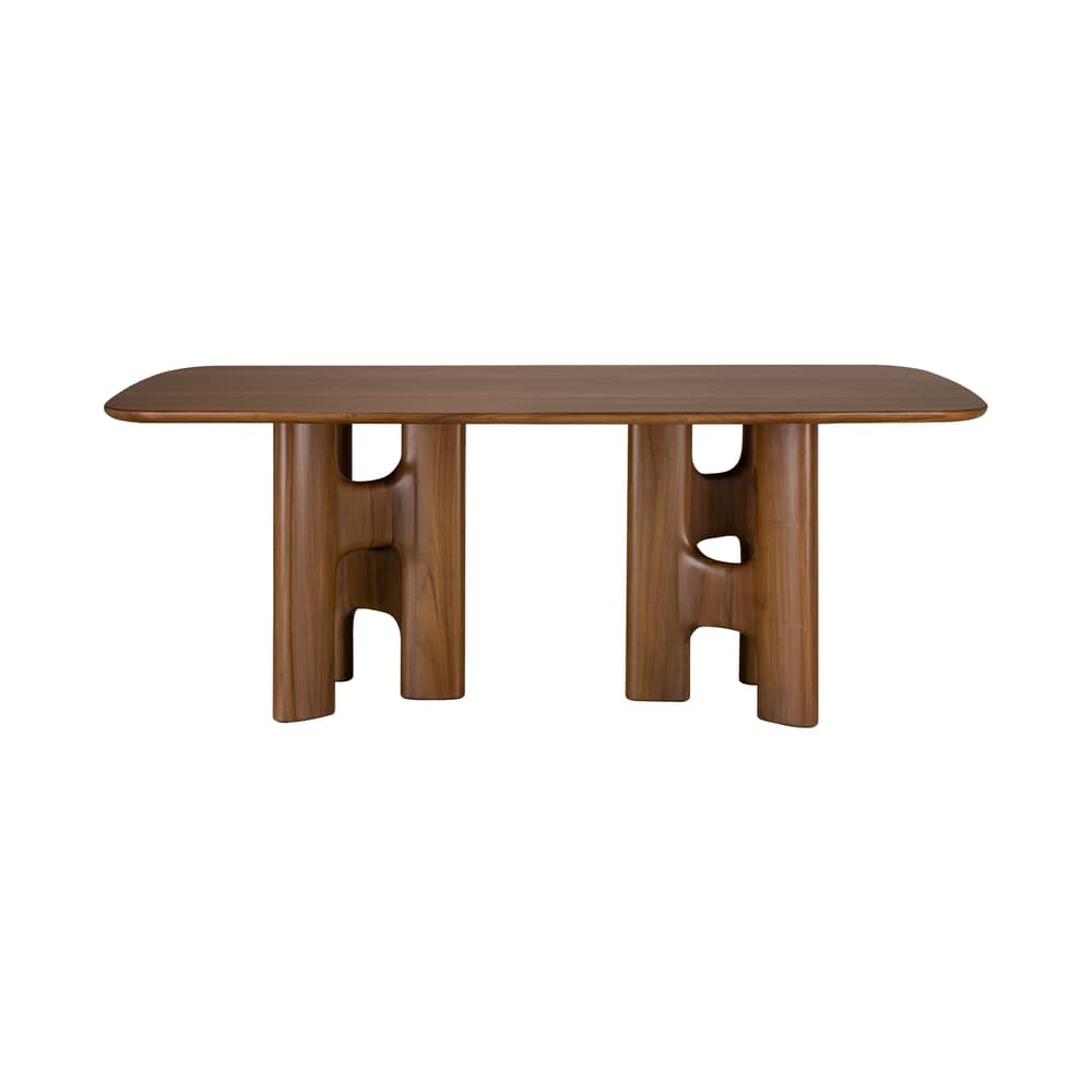 Tavolo rettangolare Flow legno marrone / 200 x 110 cm - 8 persone - Ethnicraft - Teak Marrone - Teak massello verniciato