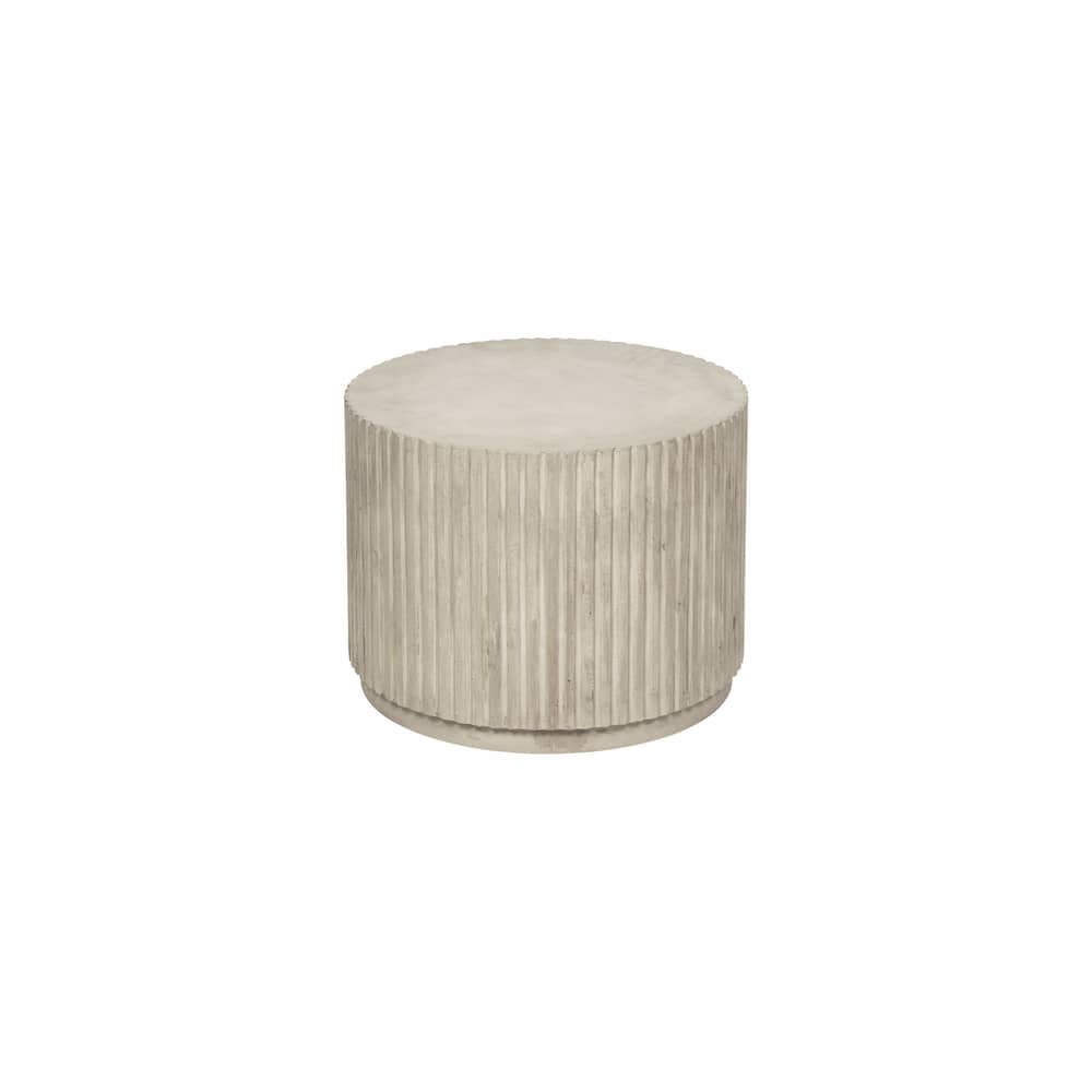 Couchtisch Rillo Podium keramik beige / Ø 56 x H 42 cm - BROSTE COPENHAGEN - Antik-Beige - Tonfaser