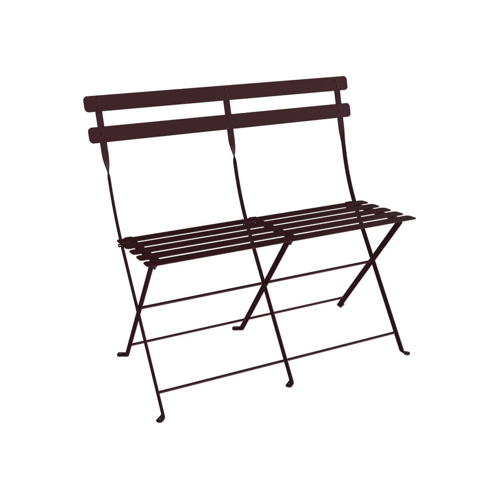 Banquette extérieure Bistro metall violett / Klappbar - 2-Sitzer / L 88 cm - Fermob - Schwarze Kirsche - Stahl
