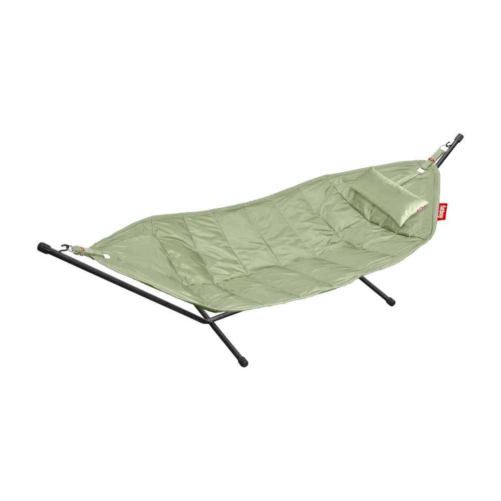 Hängematte mit Gestell Headdemock textil grün / Polyesterfaser - mit Kissen - Fatboy - Seagrass - Polyester-Gewebe, Schaumstoff, Stahl